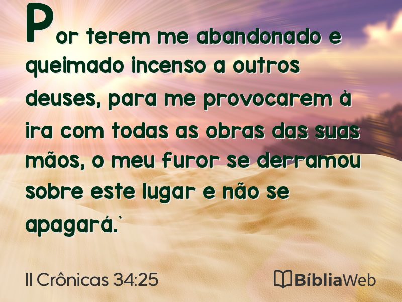 II Crônicas 34:25 em imagem para compartilhar