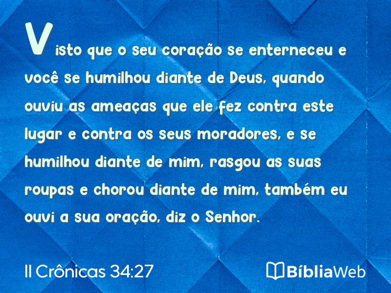 II Crônicas 34:27 em imagem para compartilhar