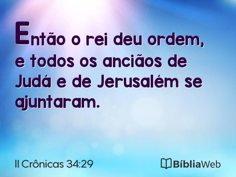 II Crônicas 34:29 em imagem para compartilhar