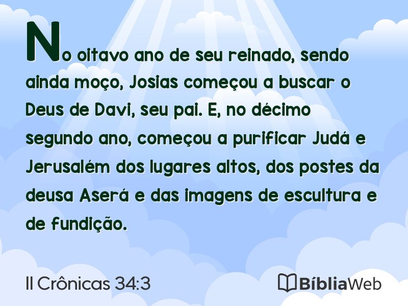 II Crônicas 34:3 em imagem para compartilhar