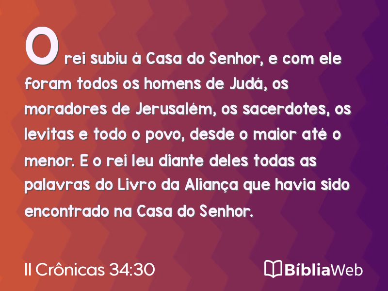 II Crônicas 34:30 em imagem para compartilhar