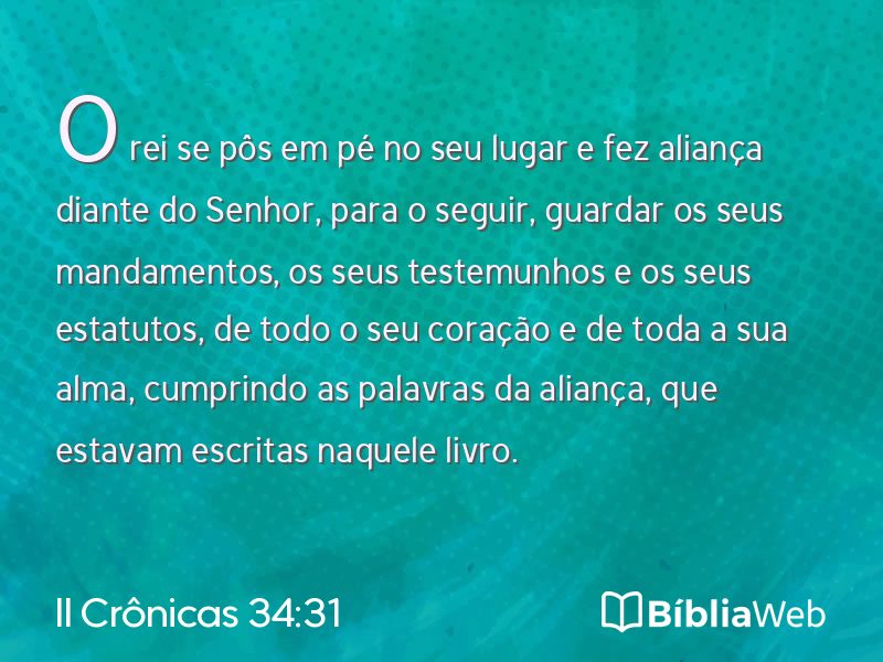 II Crônicas 34:31 em imagem para compartilhar