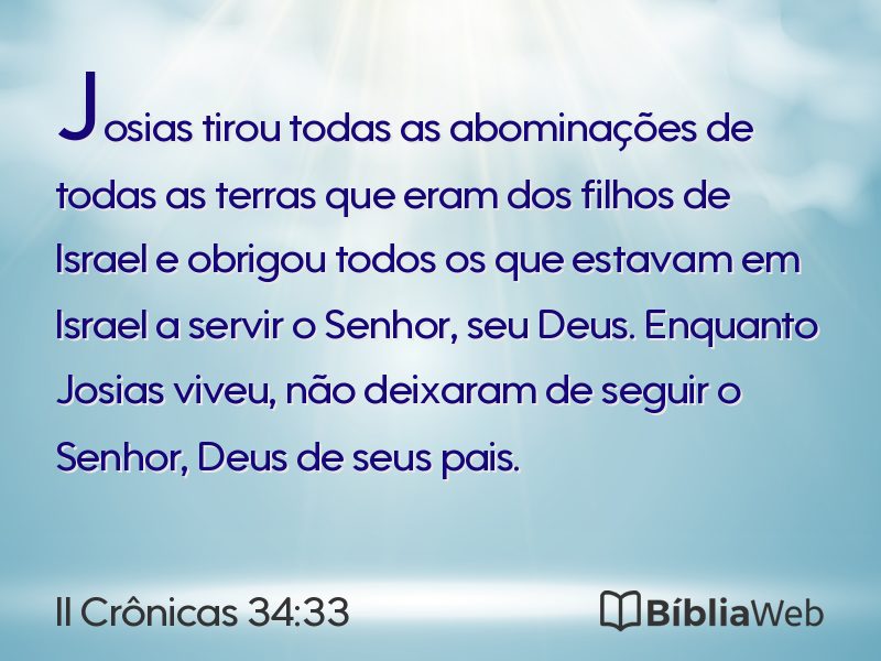 II Crônicas 34:33 em imagem para compartilhar