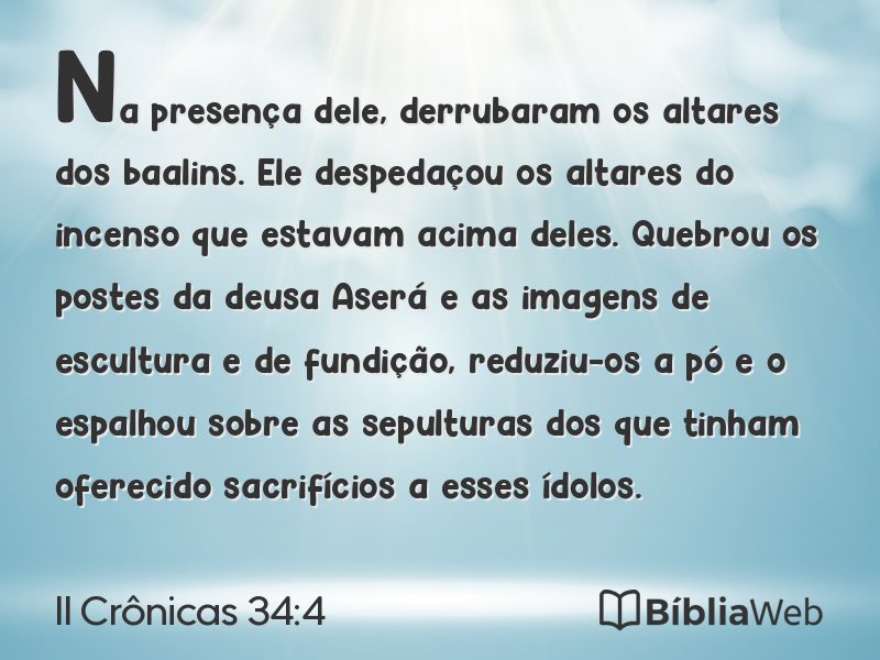 II Crônicas 34:4 em imagem para compartilhar