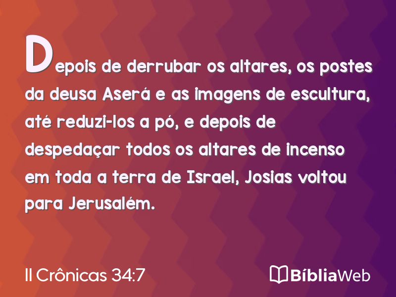 II Crônicas 34:7 em imagem para compartilhar