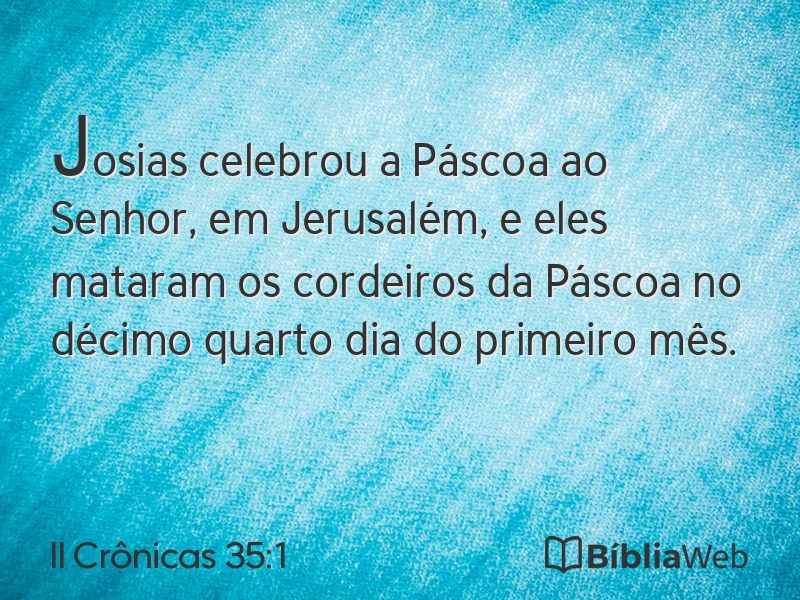 II Crônicas 35:1 em imagem para compartilhar