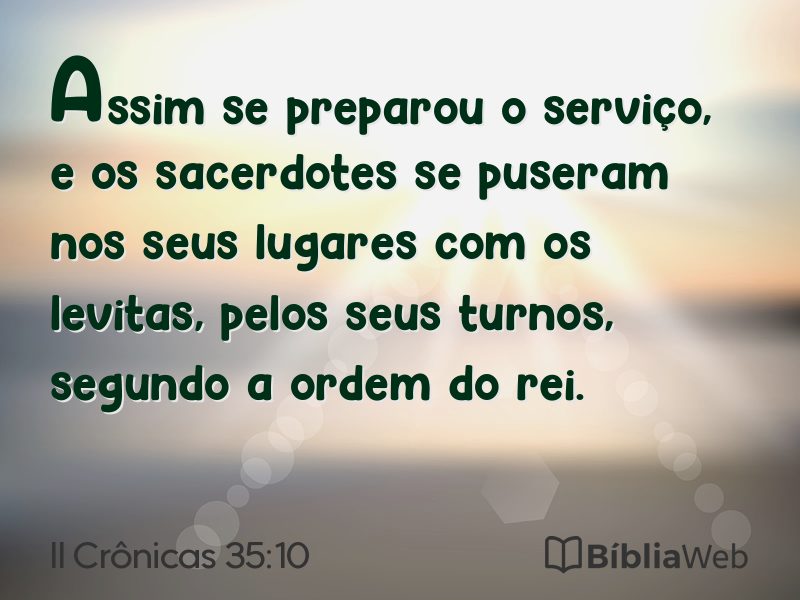 II Crônicas 35:10 em imagem para compartilhar