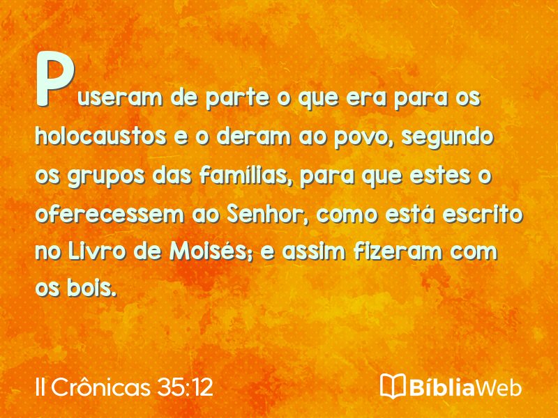 II Crônicas 35:12 em imagem para compartilhar