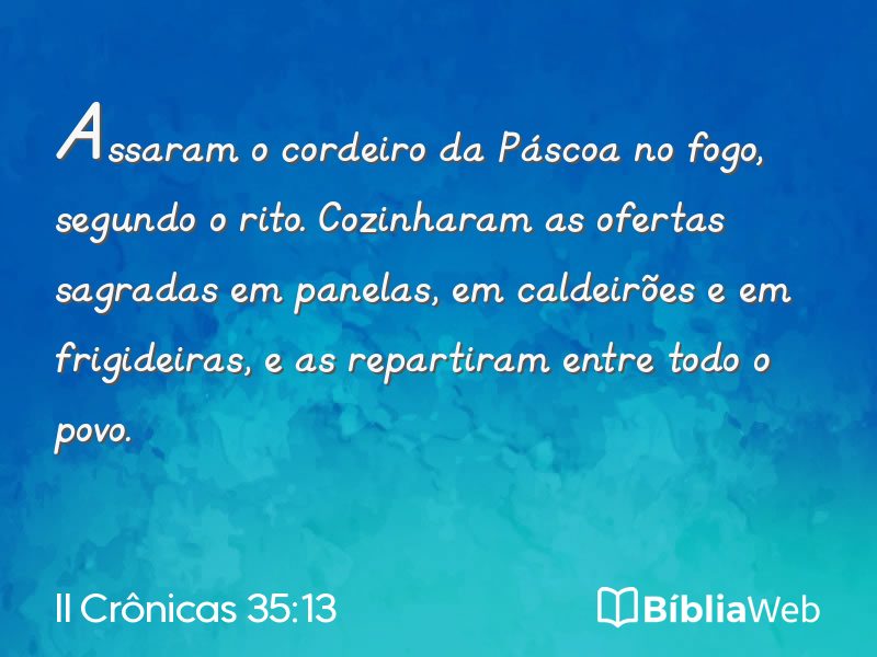 II Crônicas 35:13 em imagem para compartilhar