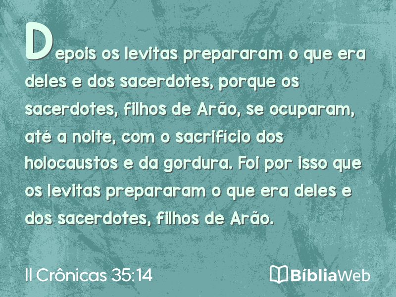 II Crônicas 35:14 em imagem para compartilhar