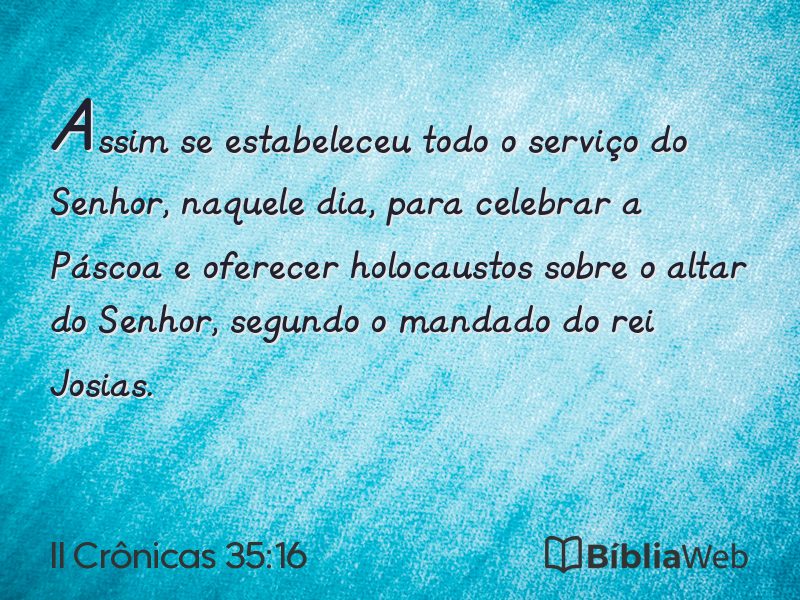 II Crônicas 35:16 em imagem para compartilhar