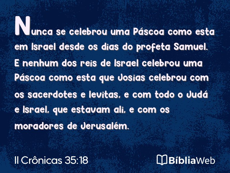 II Crônicas 35:18 em imagem para compartilhar