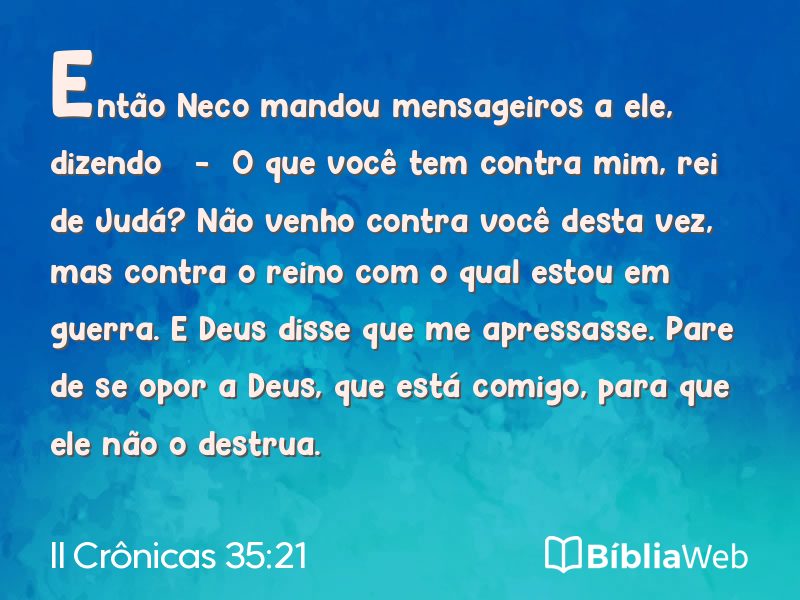 II Crônicas 35:21 em imagem para compartilhar