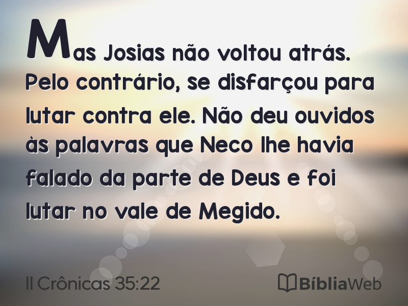 II Crônicas 35:22 em imagem para compartilhar