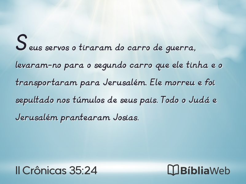 II Crônicas 35:24 em imagem para compartilhar