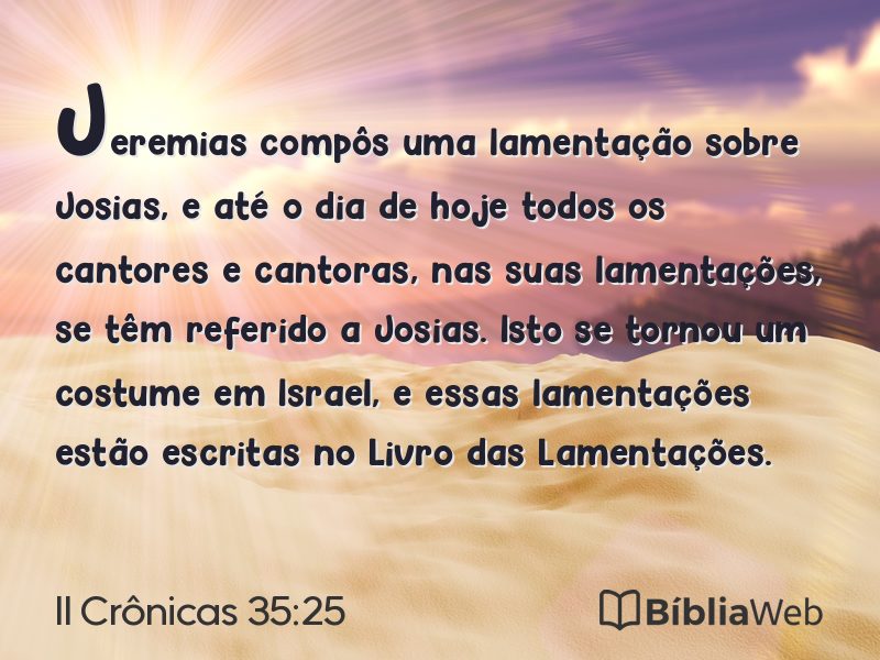 II Crônicas 35:25 em imagem para compartilhar