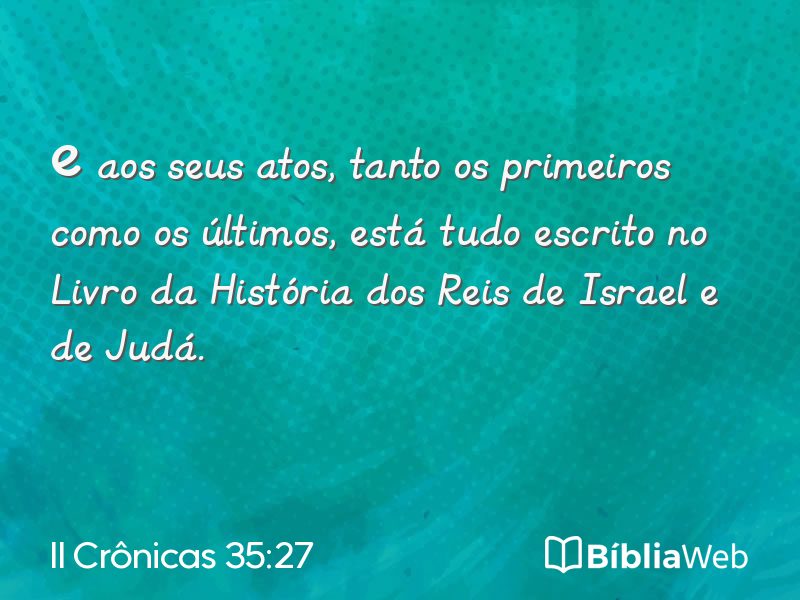 II Crônicas 35:27 em imagem para compartilhar