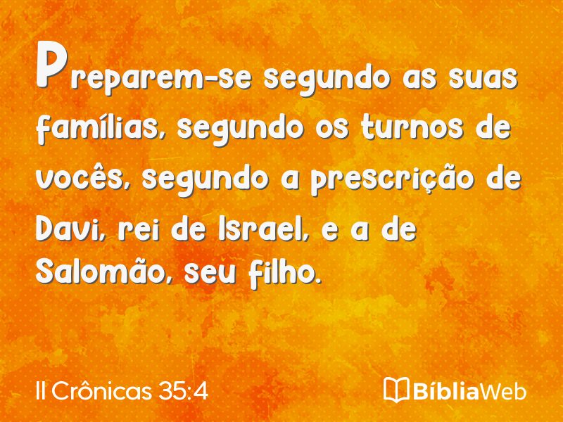 II Crônicas 35:4 em imagem para compartilhar