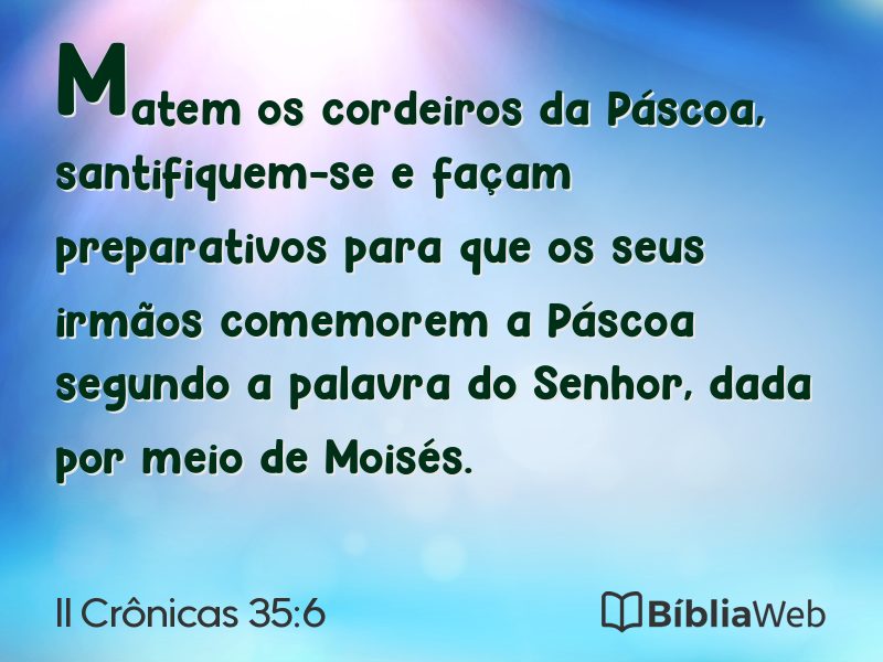 II Crônicas 35:6 em imagem para compartilhar