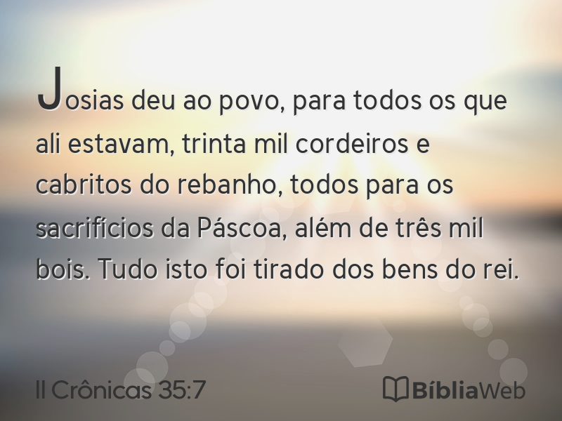 II Crônicas 35:7 em imagem para compartilhar