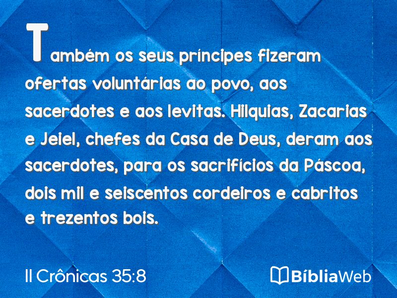II Crônicas 35:8 em imagem para compartilhar