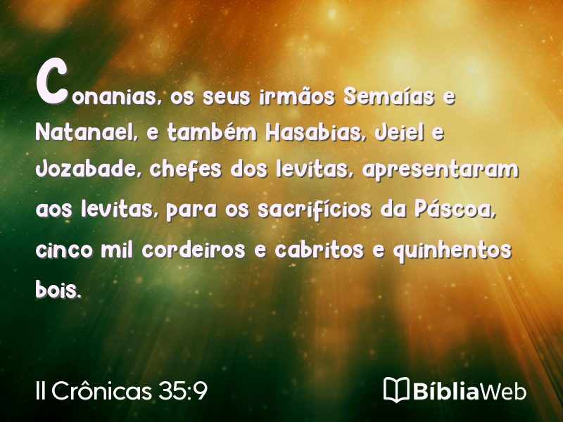 II Crônicas 35:9 em imagem para compartilhar