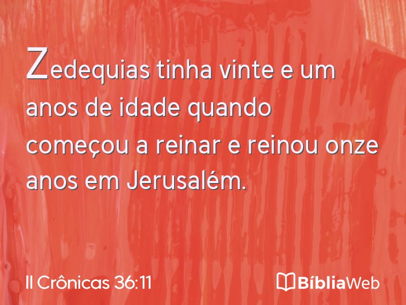 II Crônicas 36:11 em imagem para compartilhar