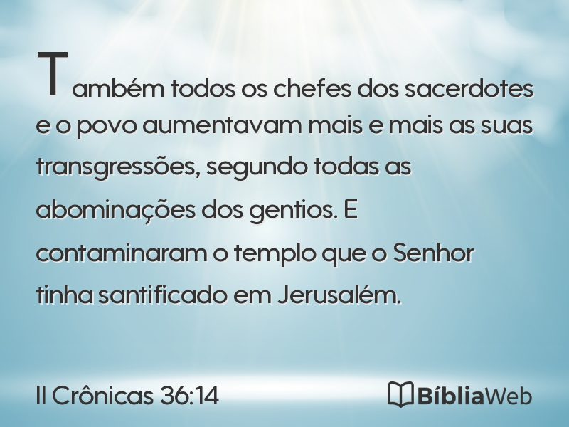 II Crônicas 36:14 em imagem para compartilhar