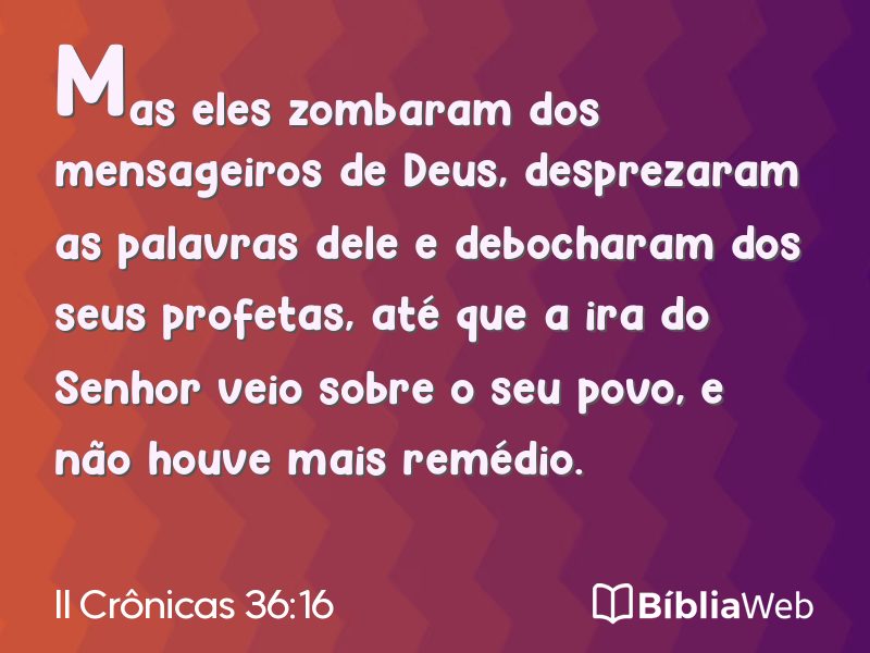 II Crônicas 36:16 em imagem para compartilhar