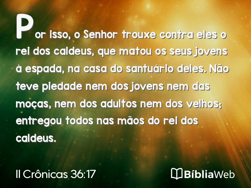 II Crônicas 36:17 em imagem para compartilhar