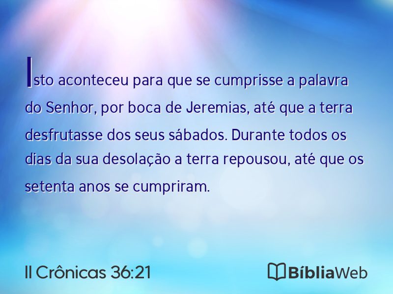 II Crônicas 36:21 em imagem para compartilhar