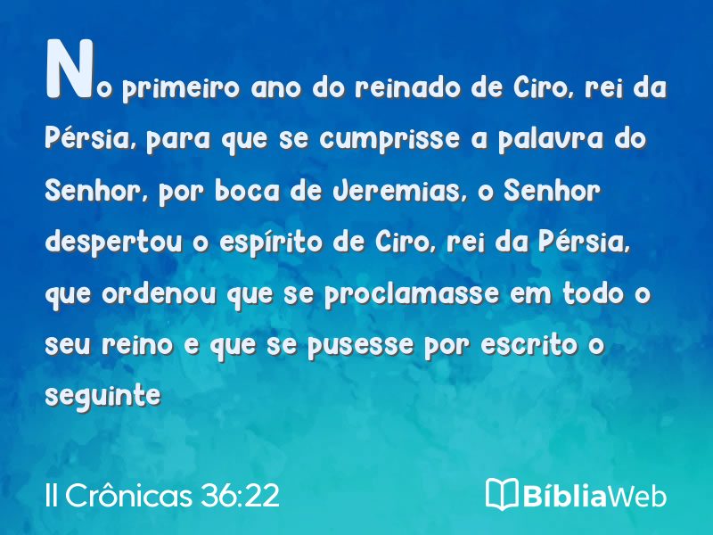 II Crônicas 36:22 em imagem para compartilhar