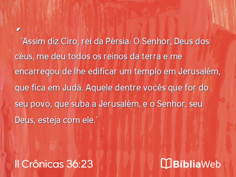 II Crônicas 36:23 em imagem para compartilhar