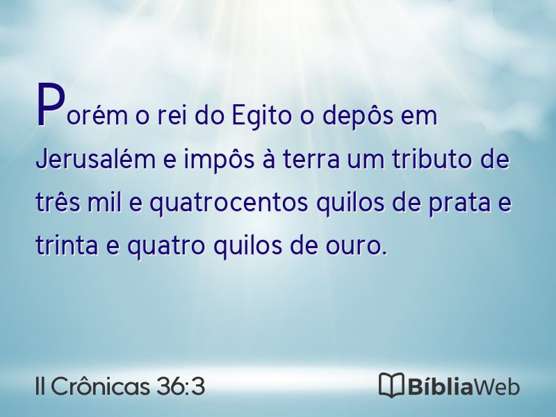 II Crônicas 36:3 em imagem para compartilhar