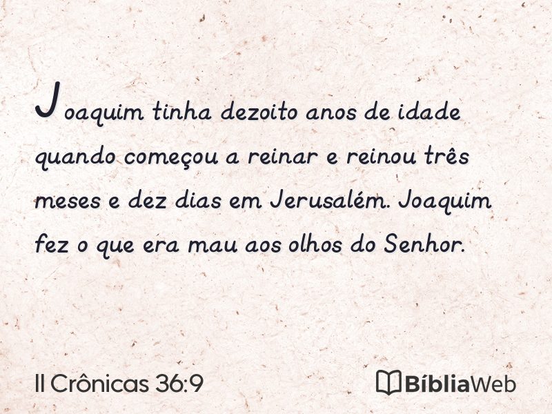 II Crônicas 36:9 em imagem para compartilhar