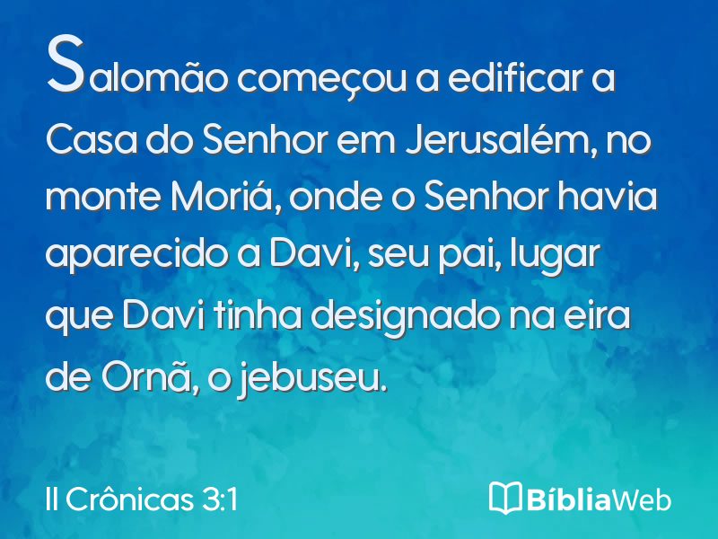 II Crônicas 3:1 em imagem para compartilhar