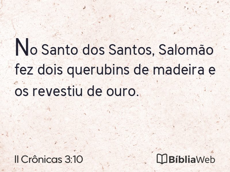 II Crônicas 3:10 em imagem para compartilhar