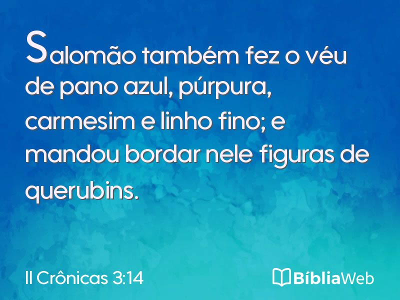II Crônicas 3:14 em imagem para compartilhar