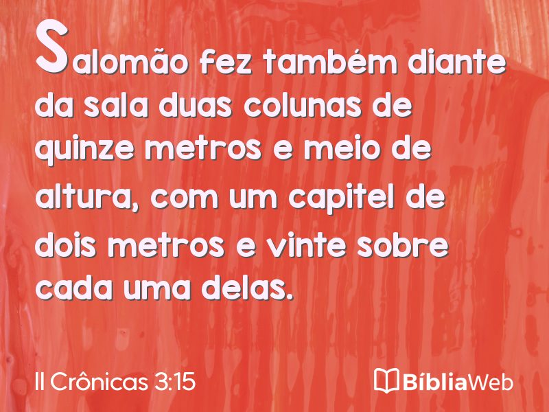 II Crônicas 3:15 em imagem para compartilhar