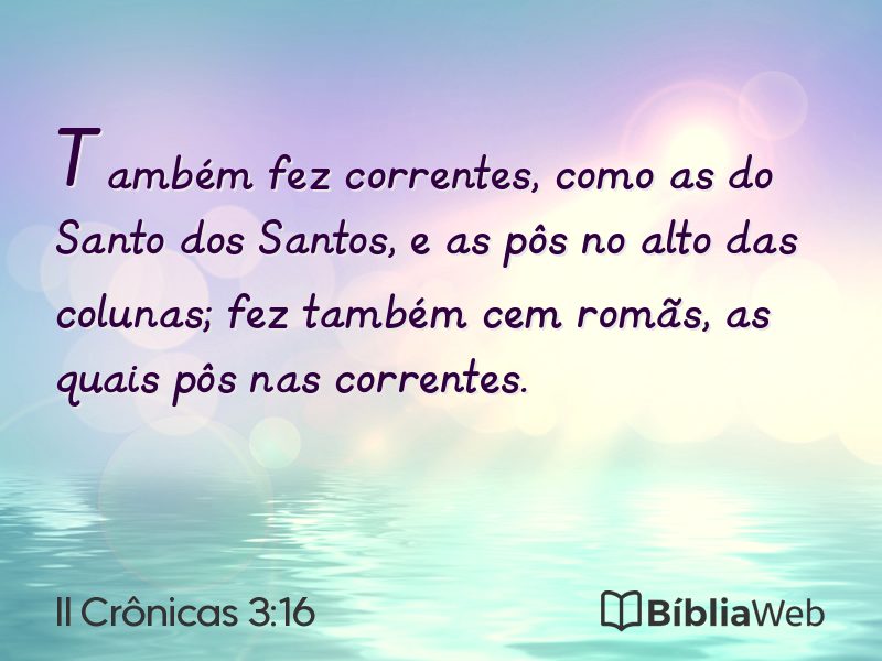 II Crônicas 3:16 em imagem para compartilhar