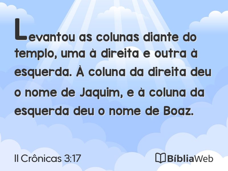 II Crônicas 3:17 em imagem para compartilhar