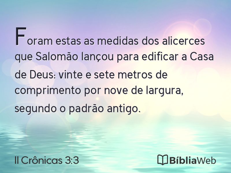 II Crônicas 3:3 em imagem para compartilhar
