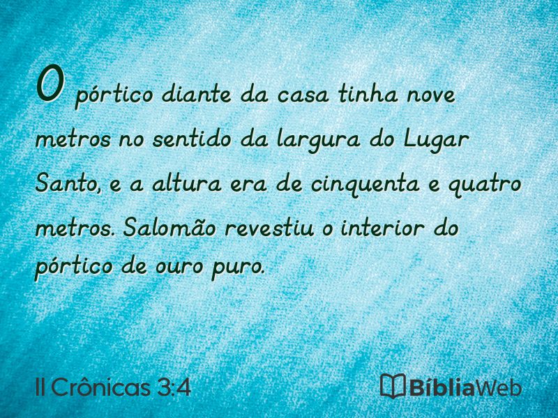 II Crônicas 3:4 em imagem para compartilhar