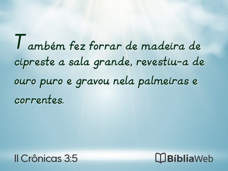 II Crônicas 3:5 em imagem para compartilhar