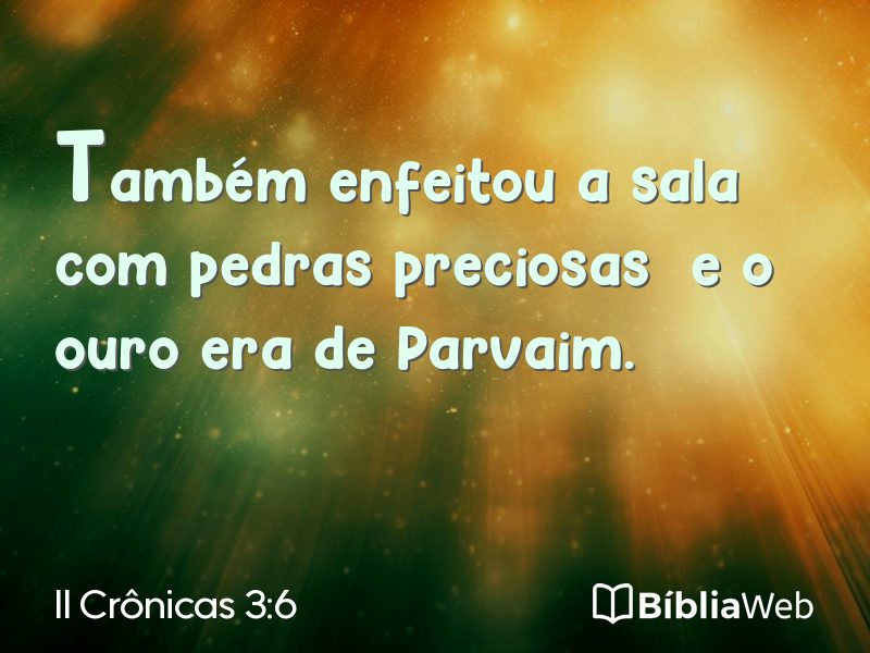 II Crônicas 3:6 em imagem para compartilhar