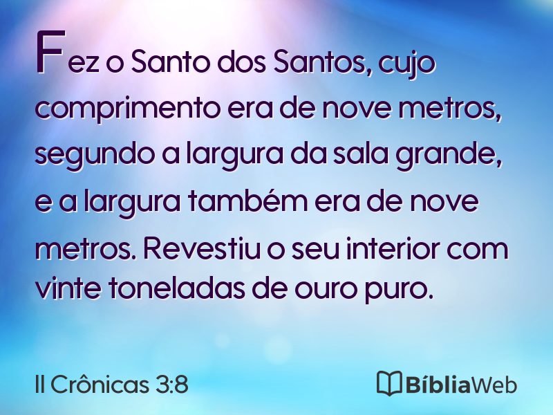 II Crônicas 3:8 em imagem para compartilhar