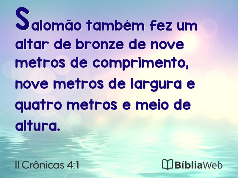 II Crônicas 4:1 em imagem para compartilhar
