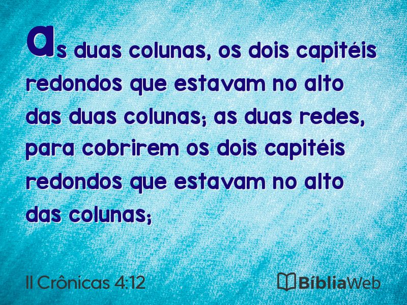 II Crônicas 4:12 em imagem para compartilhar
