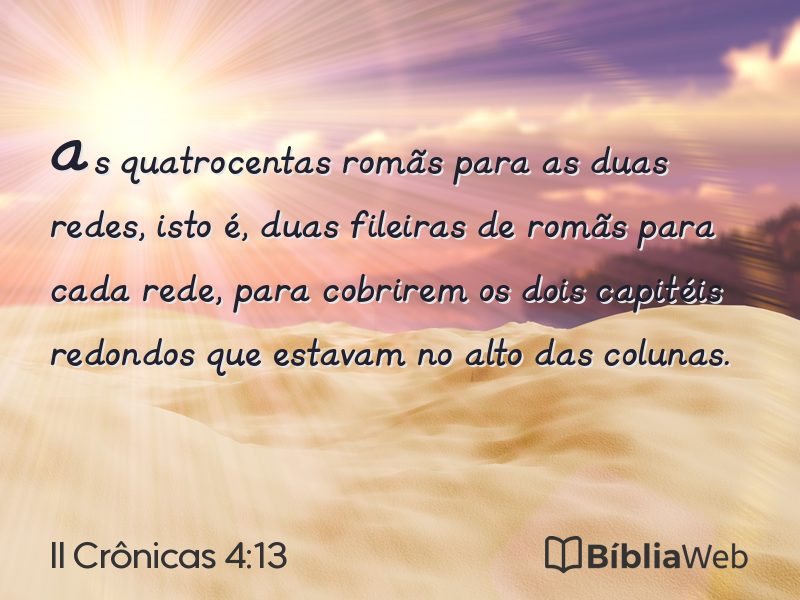 II Crônicas 4:13 em imagem para compartilhar