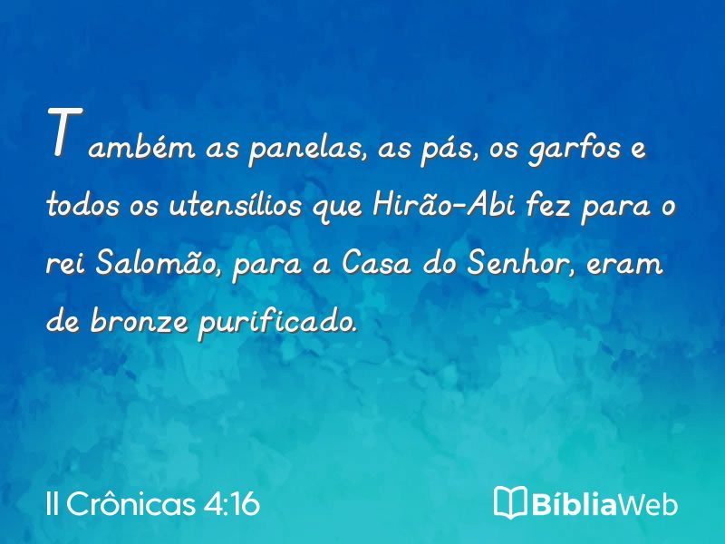 II Crônicas 4:16 em imagem para compartilhar